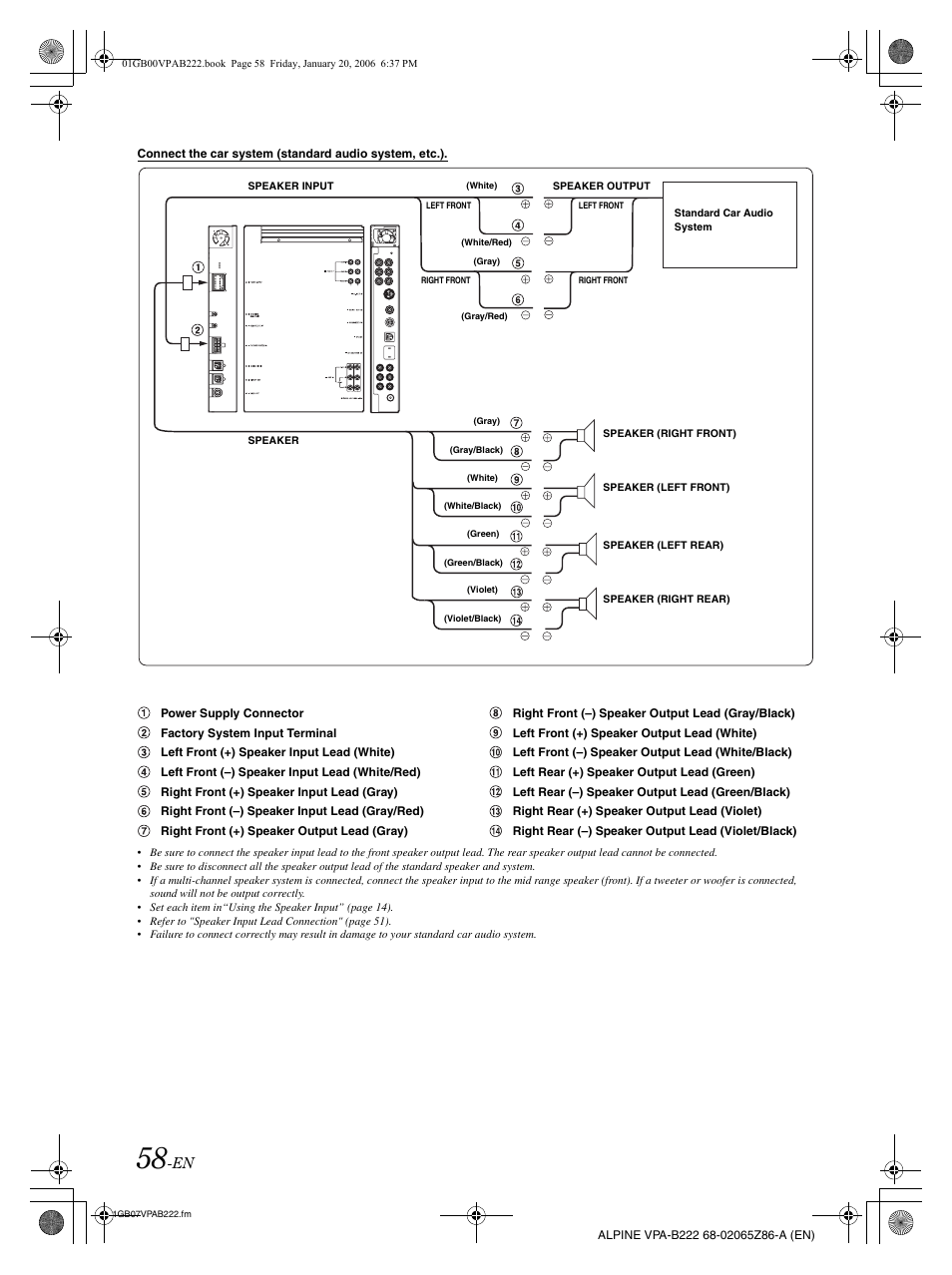 Alpine VPA-B222 User Manual | Page 60 / 61