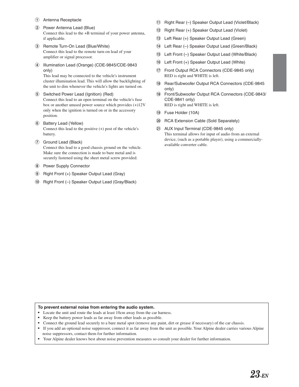 Alpine CDE-9841 User Manual | Page 24 / 27