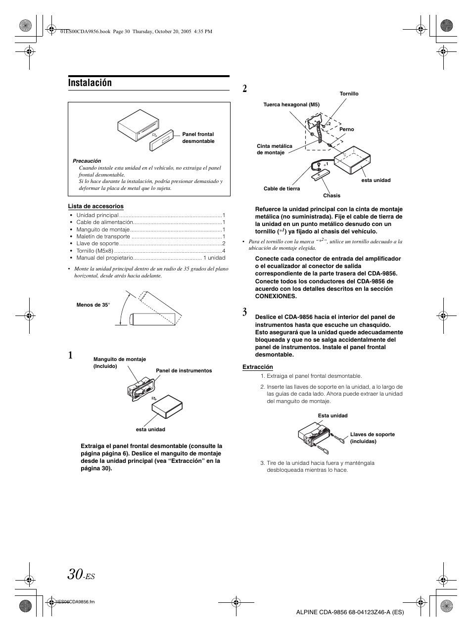 Instalación | Alpine CDA-9856 User Manual | Page 100 / 103