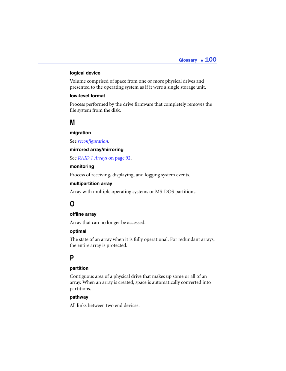 Partition | Adaptec 48300 User Manual | Page 100 / 109