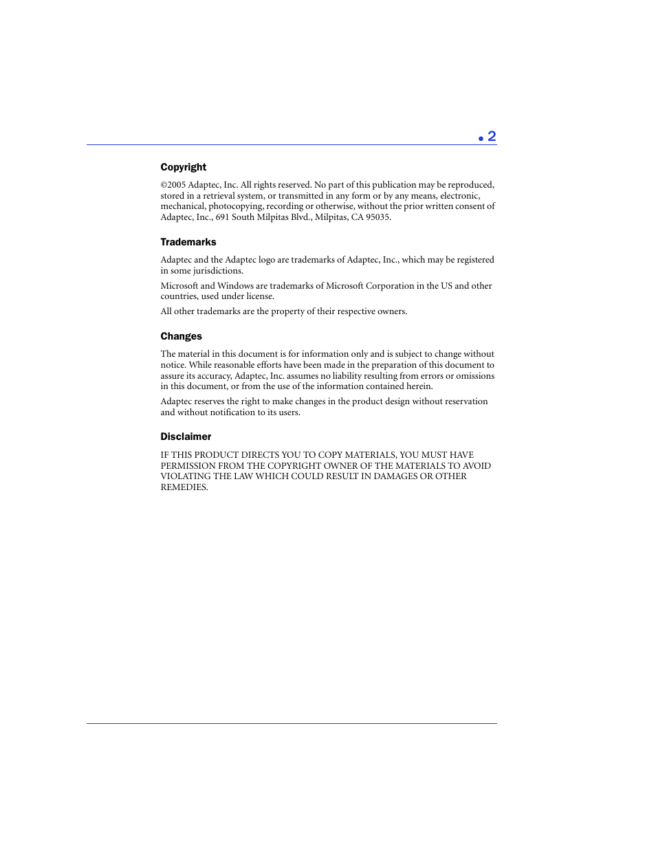 Adaptec 48300 User Manual | Page 2 / 109