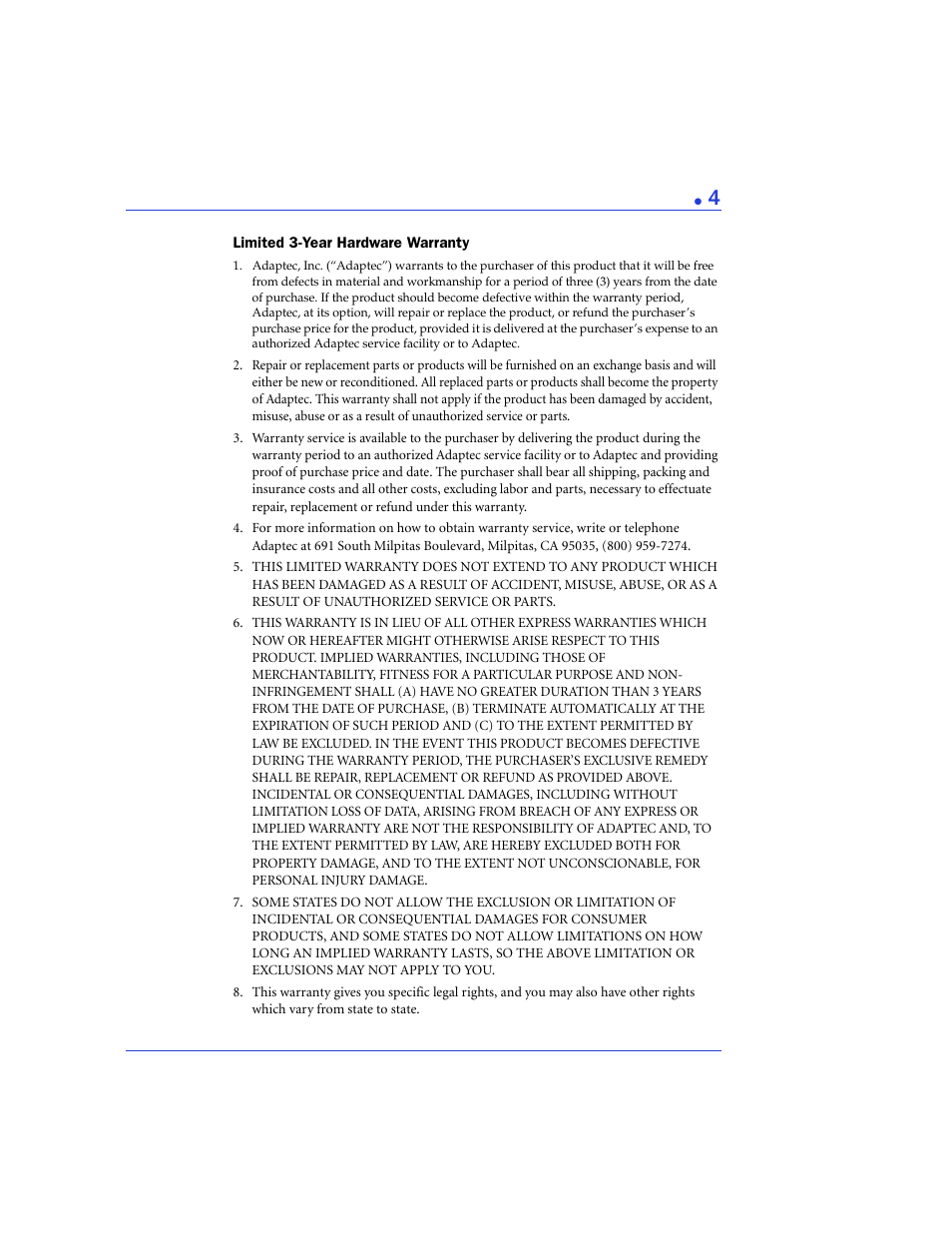 Adaptec 48300 User Manual | Page 4 / 109