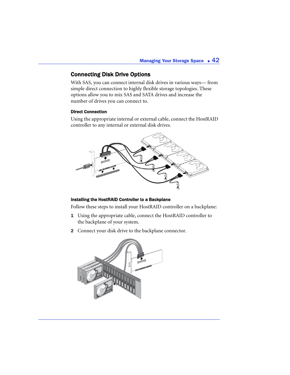 Connecting disk drive options, For mor | Adaptec 48300 User Manual | Page 42 / 109