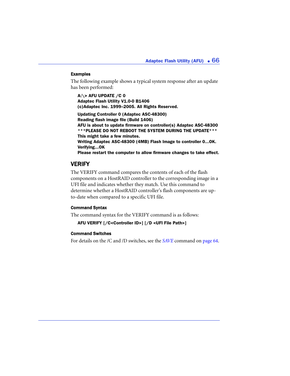 Verify | Adaptec 48300 User Manual | Page 66 / 109