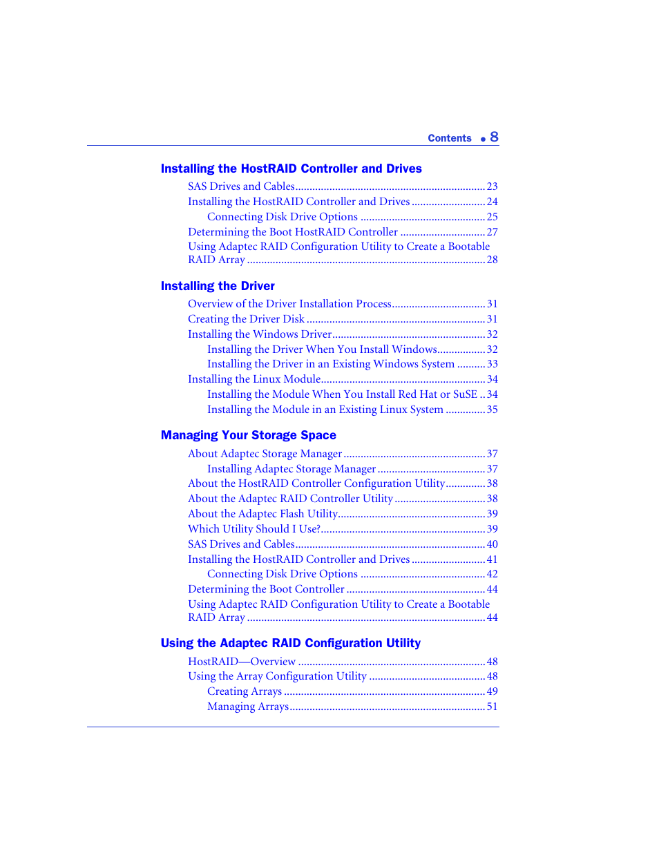 Adaptec 48300 User Manual | Page 8 / 109