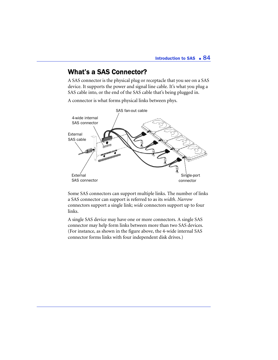 What’s a sas connector, Rs (see | Adaptec 48300 User Manual | Page 84 / 109