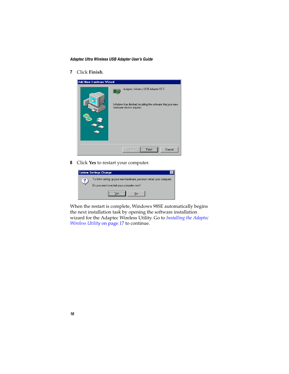 Adaptec Ultra Wireless WirelessTM USB Adapter User Manual | Page 23 / 57