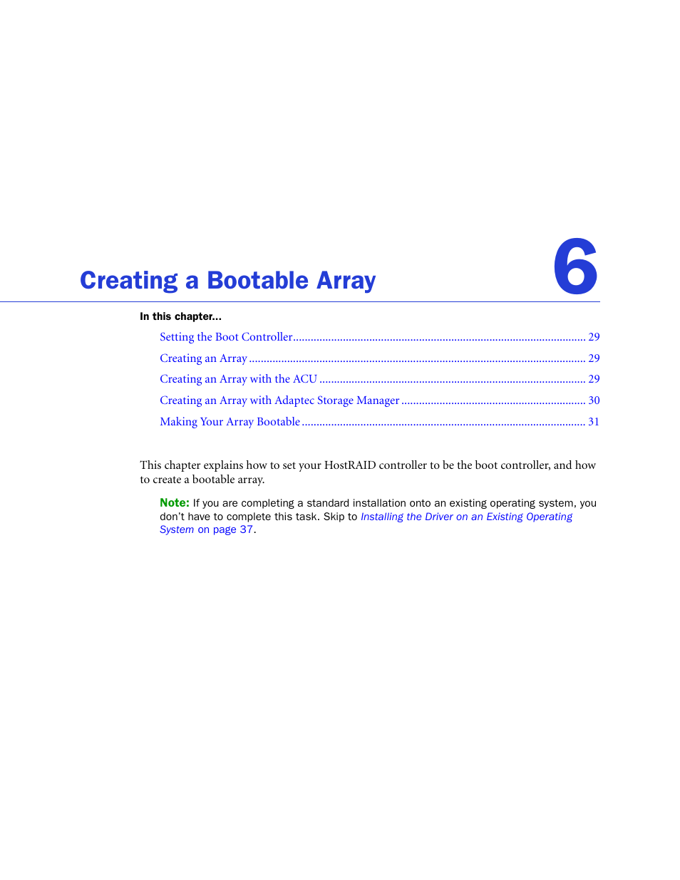 Creating a bootable array | Adaptec 58300 User Manual | Page 28 / 88