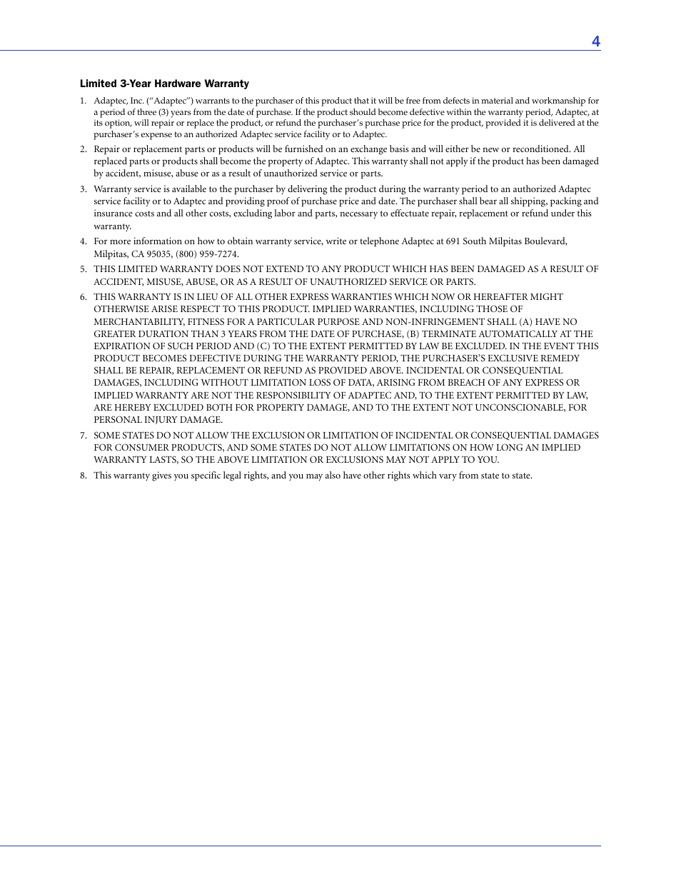 Adaptec 58300 User Manual | Page 4 / 88