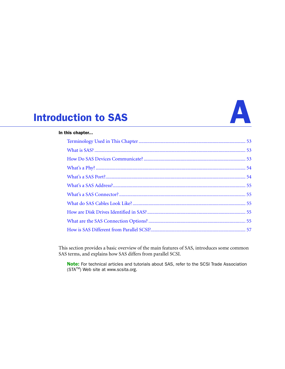 Introduction to sas | Adaptec 58300 User Manual | Page 52 / 88