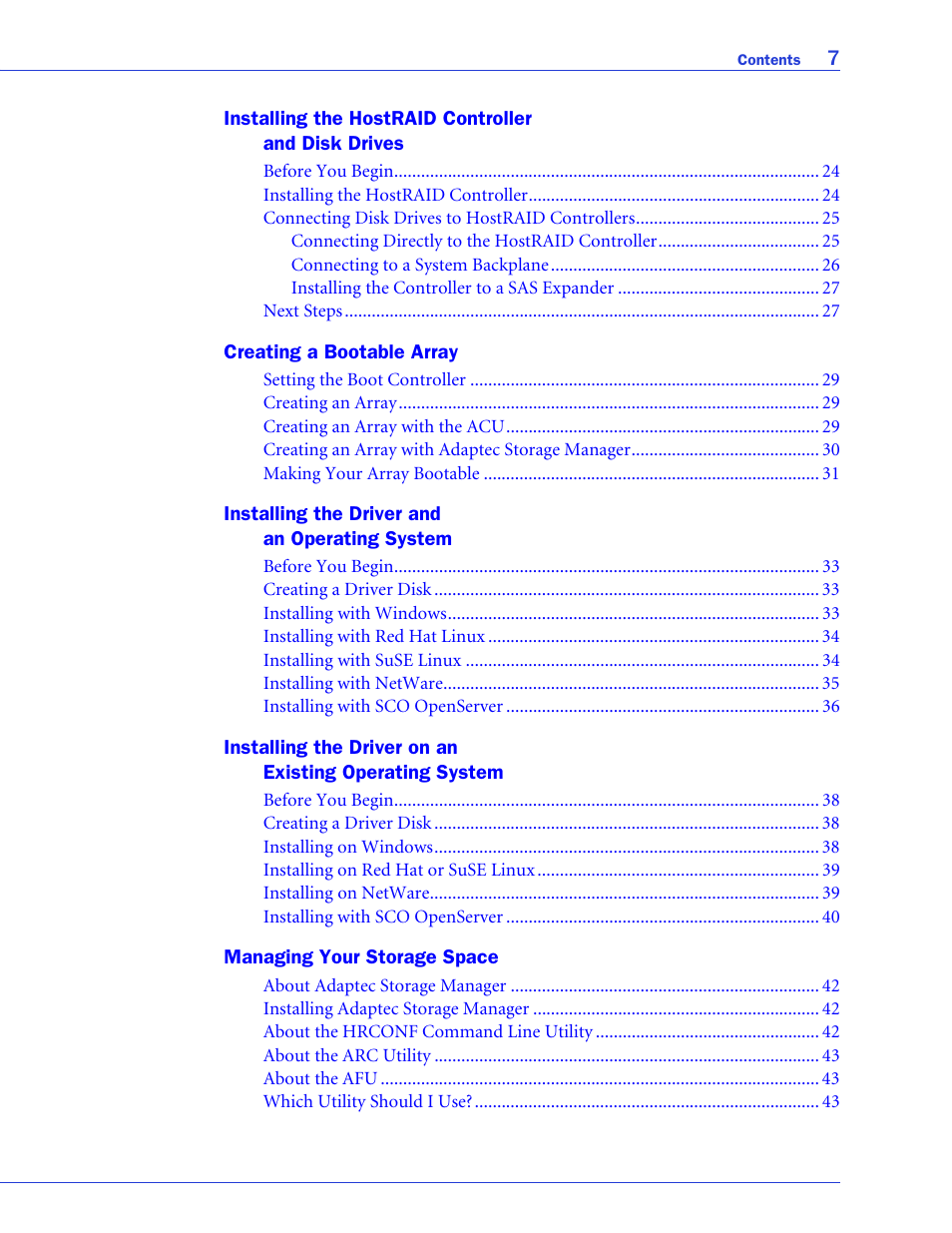 Adaptec 58300 User Manual | Page 7 / 88