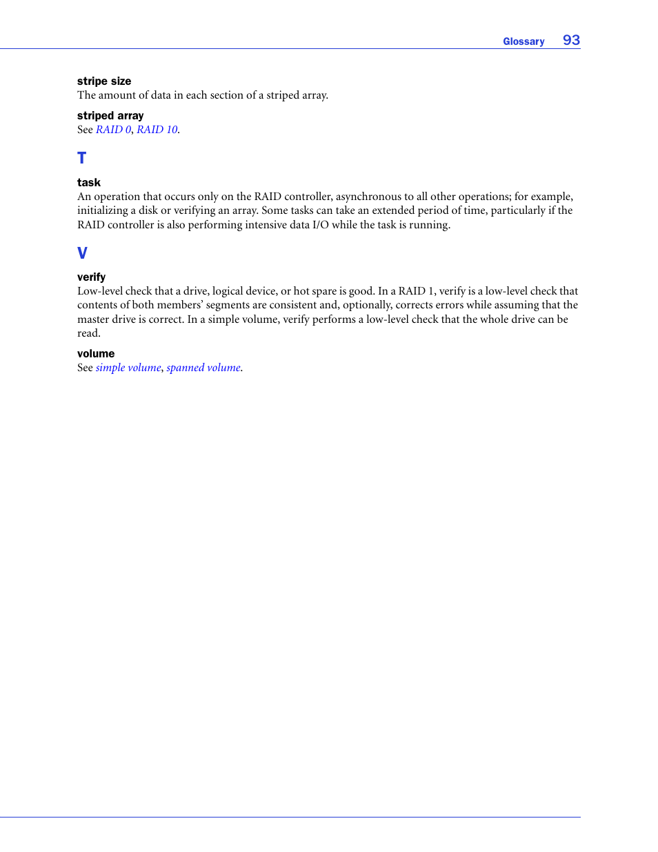 Task, Volume | Adaptec 58300 User Manual | Page 85 / 88