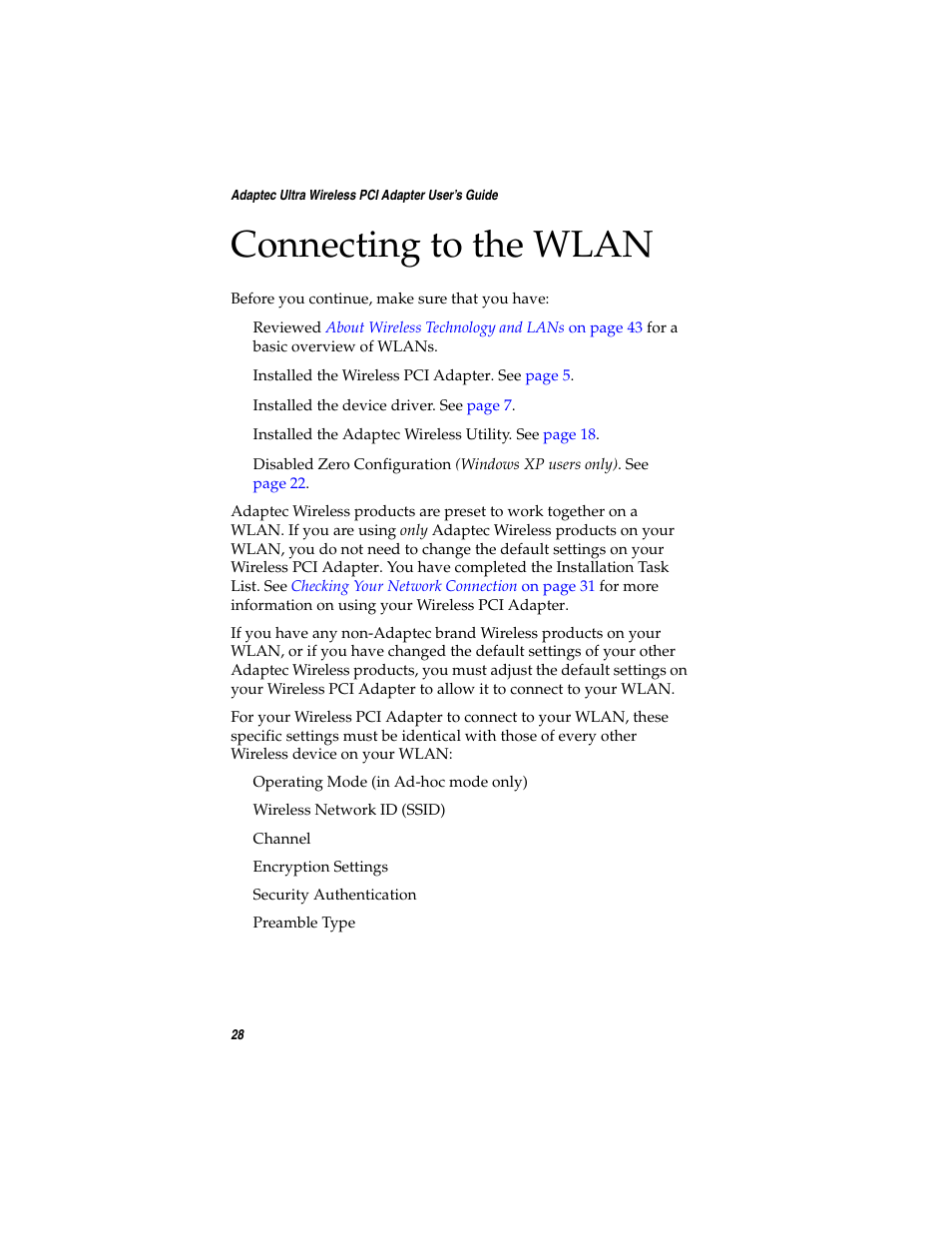 Connecting to the wlan, To continu | Adaptec WirelessTM User Manual | Page 35 / 58