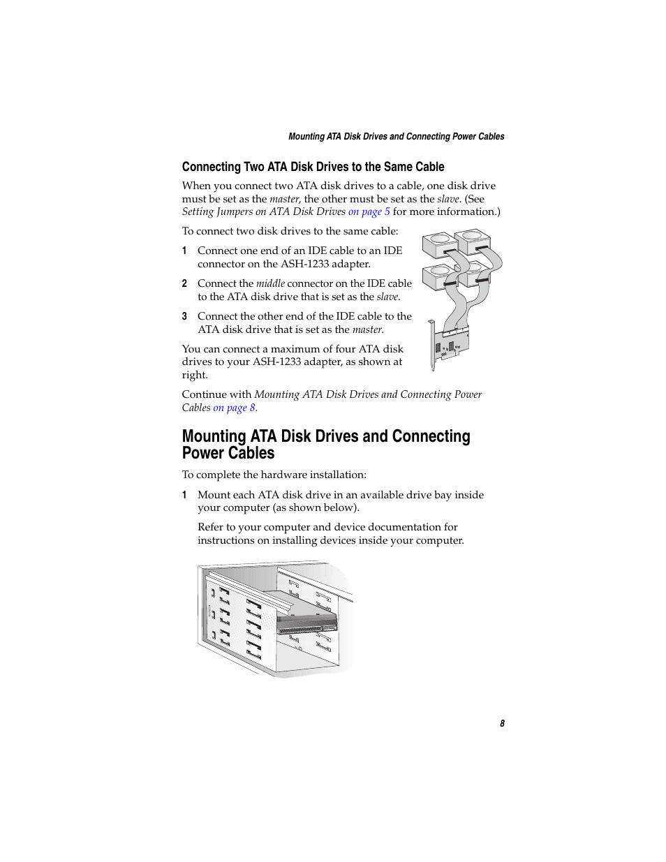 Connecting two ata disk drives to the same cable | Adaptec ASH-1233 User Manual | Page 15 / 28