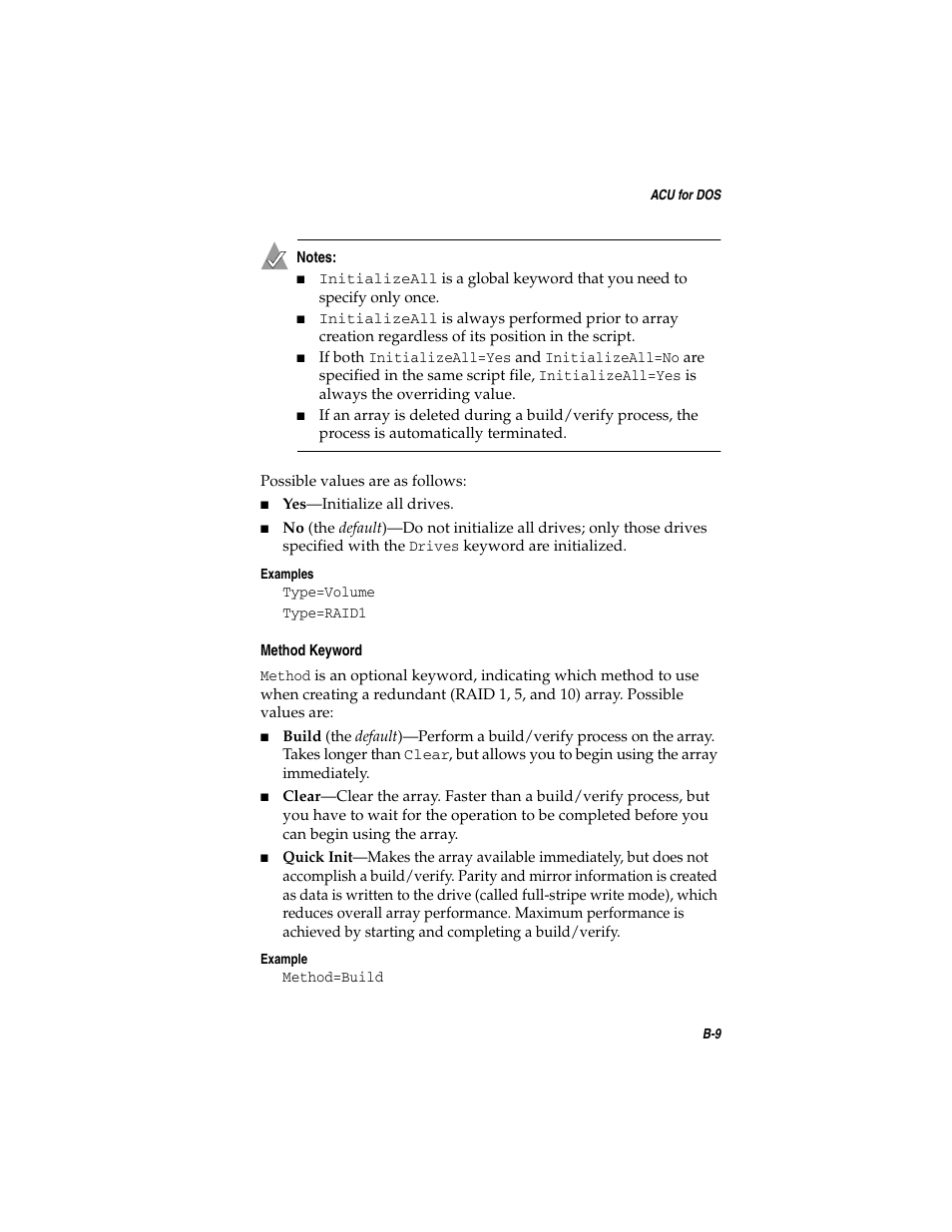 Method keyword | Adaptec SATA AND SCSI RAID CONTROLLERS User Manual | Page 87 / 165
