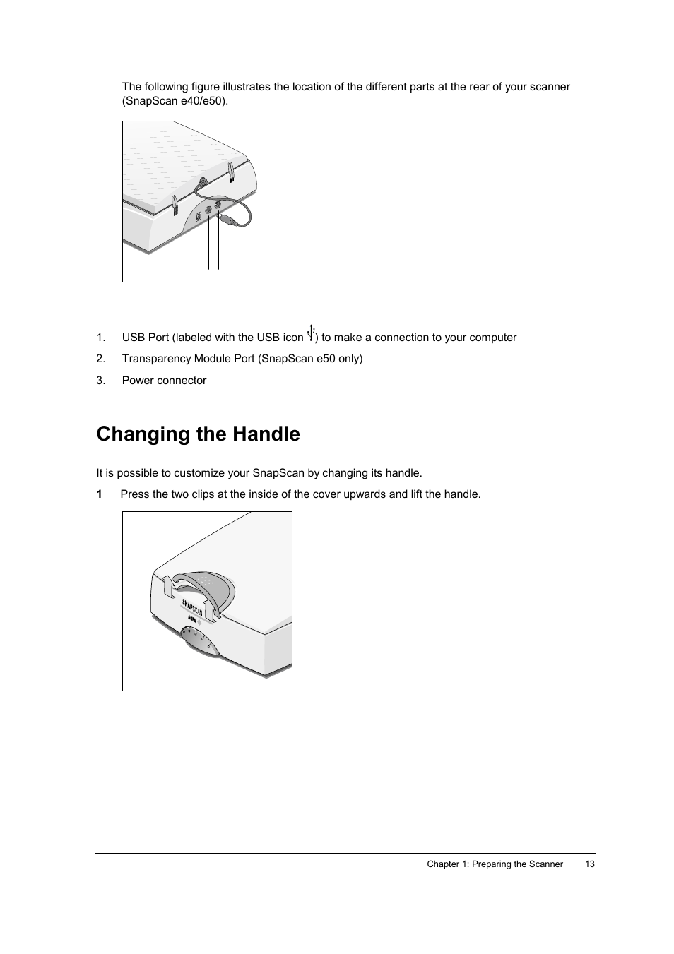 Changing the handle | AGFA E40 User Manual | Page 13 / 60