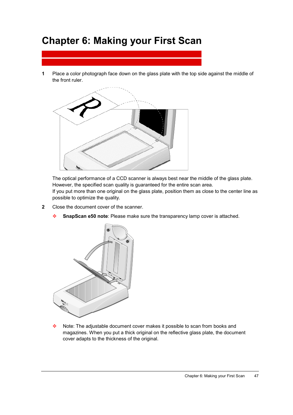 Chapter 6: making your first scan | AGFA E40 User Manual | Page 47 / 60