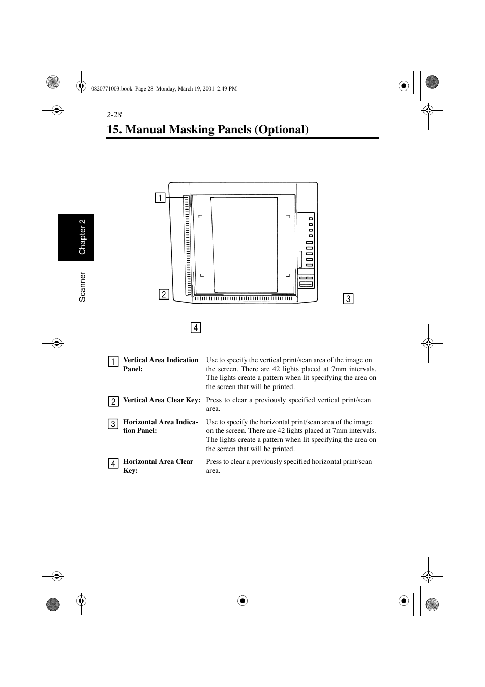 Manual masking panels (optional), Manual masking panels (optional) -28 | AGFA IT SR 24 User Manual | Page 53 / 91