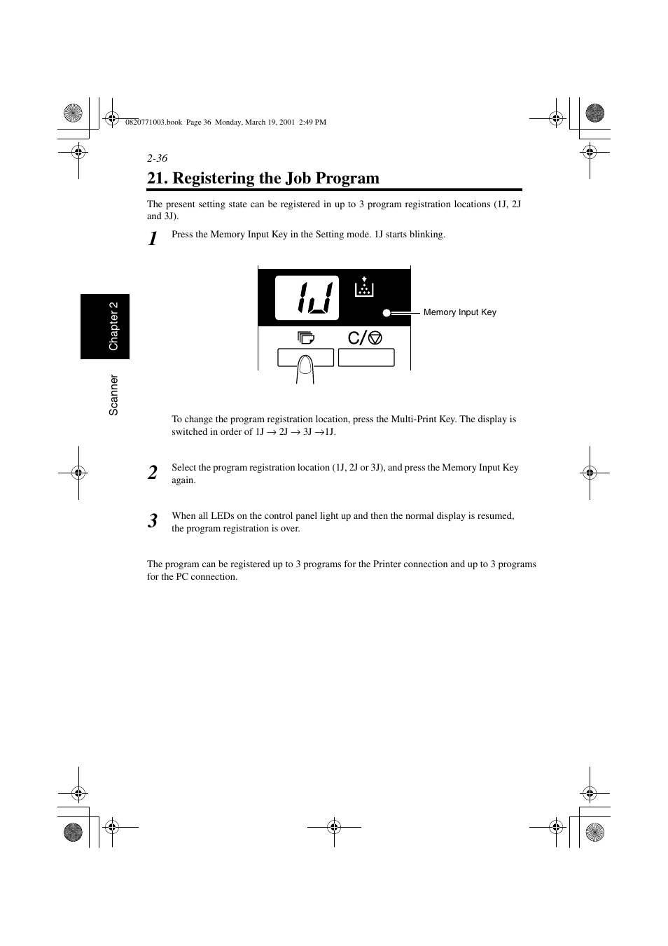 Registering the job program, Registering the job program -36 | AGFA IT SR 24 User Manual | Page 61 / 91