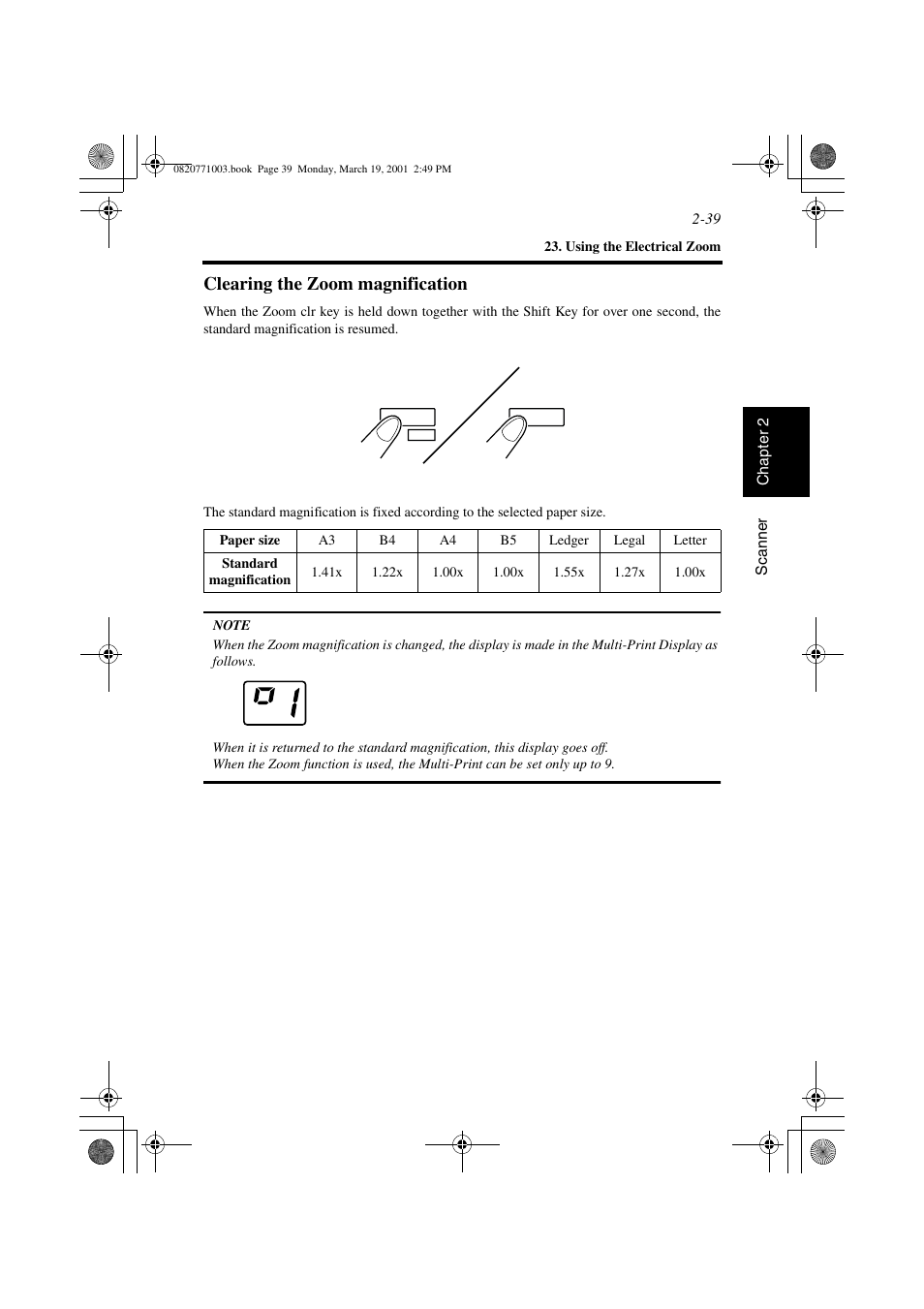 Clearing the zoom magnification, Clearing the zoom magnification -39 | AGFA IT SR 24 User Manual | Page 64 / 91