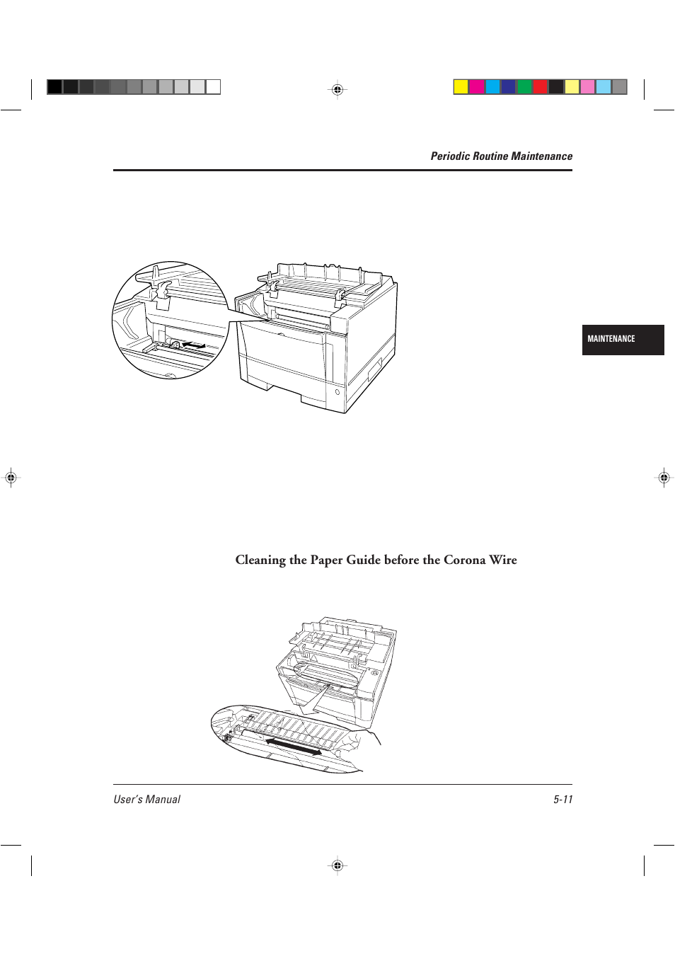 Cleaning the paper guide before the corona wire | AGFA TM 14ADV User Manual | Page 112 / 158