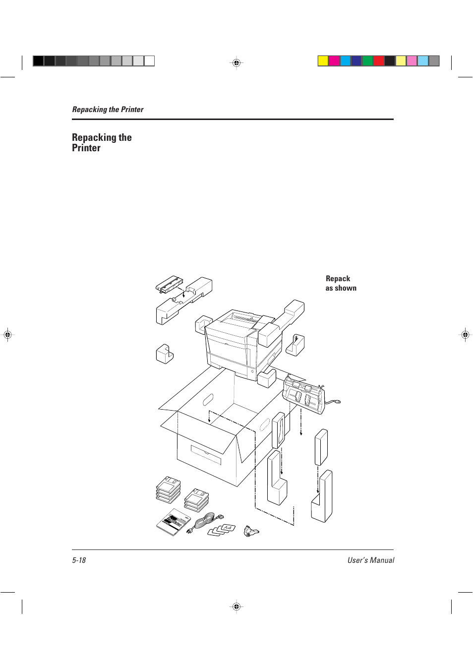 Repacking the printer | AGFA TM 14ADV User Manual | Page 119 / 158