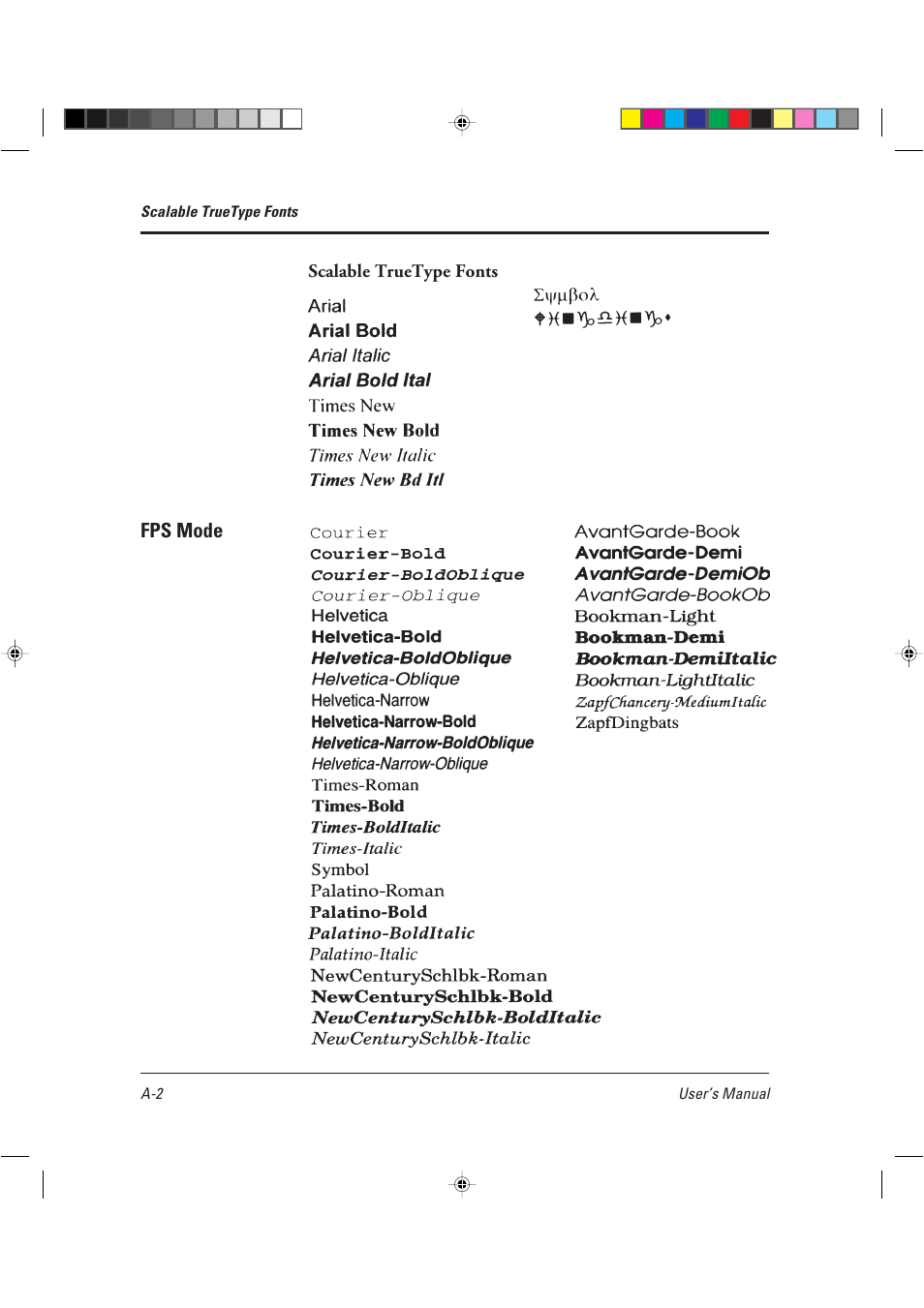 Fps mode, Scalable truetype fonts | AGFA TM 14ADV User Manual | Page 139 / 158