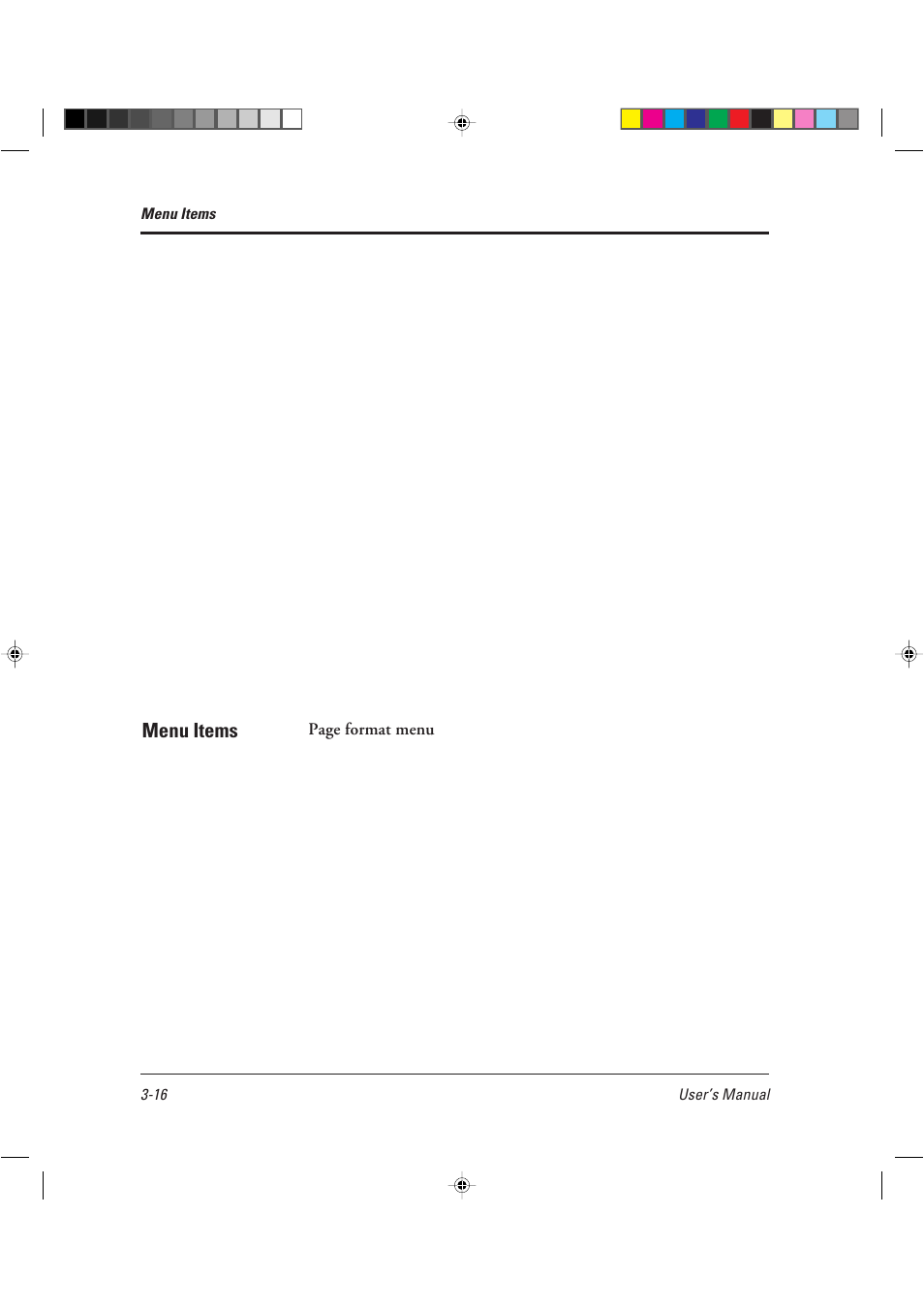 Menu items | AGFA TM 14ADV User Manual | Page 69 / 158