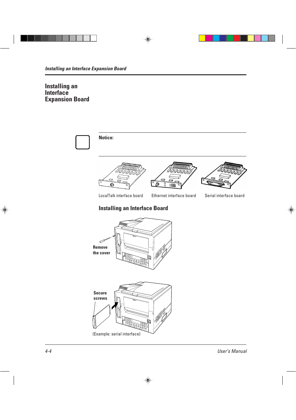 Installing an interface expansion board | AGFA TM 14ADV User Manual | Page 89 / 158