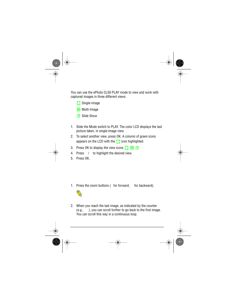 Working with captured images, Using single-image view | AGFA ePhoto CL50 User Manual | Page 32 / 55