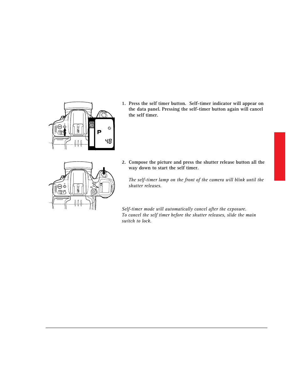 Self timer, Self-timer | AGFA 307 User Manual | Page 51 / 73