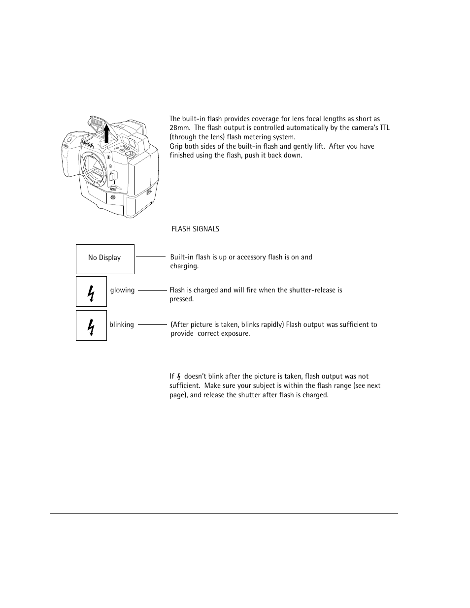 Using the build-in flash, Using the built-in flash | AGFA 307 User Manual | Page 54 / 73