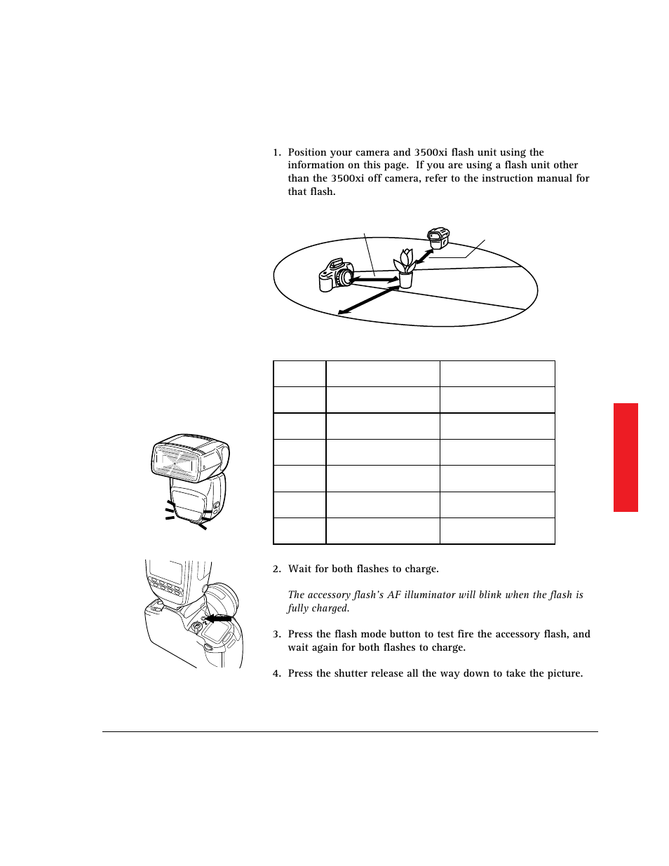 Taking pictures in wireless mode, Taking picture in wireless/remote flash mode | AGFA 307 User Manual | Page 59 / 73