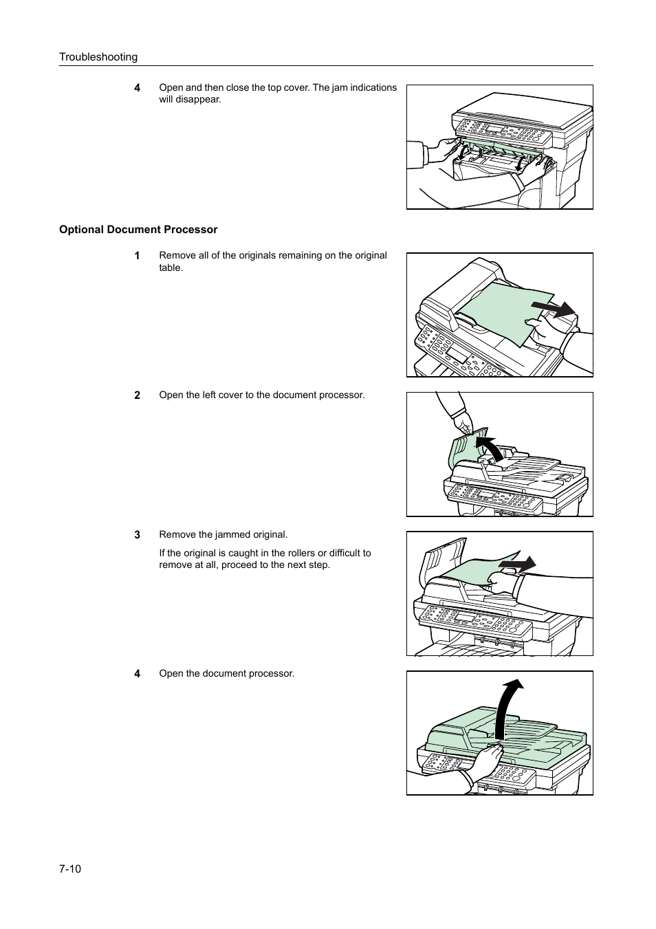 Optional document processor -10 | AGFA 1815 Copier User Manual | Page 102 / 116