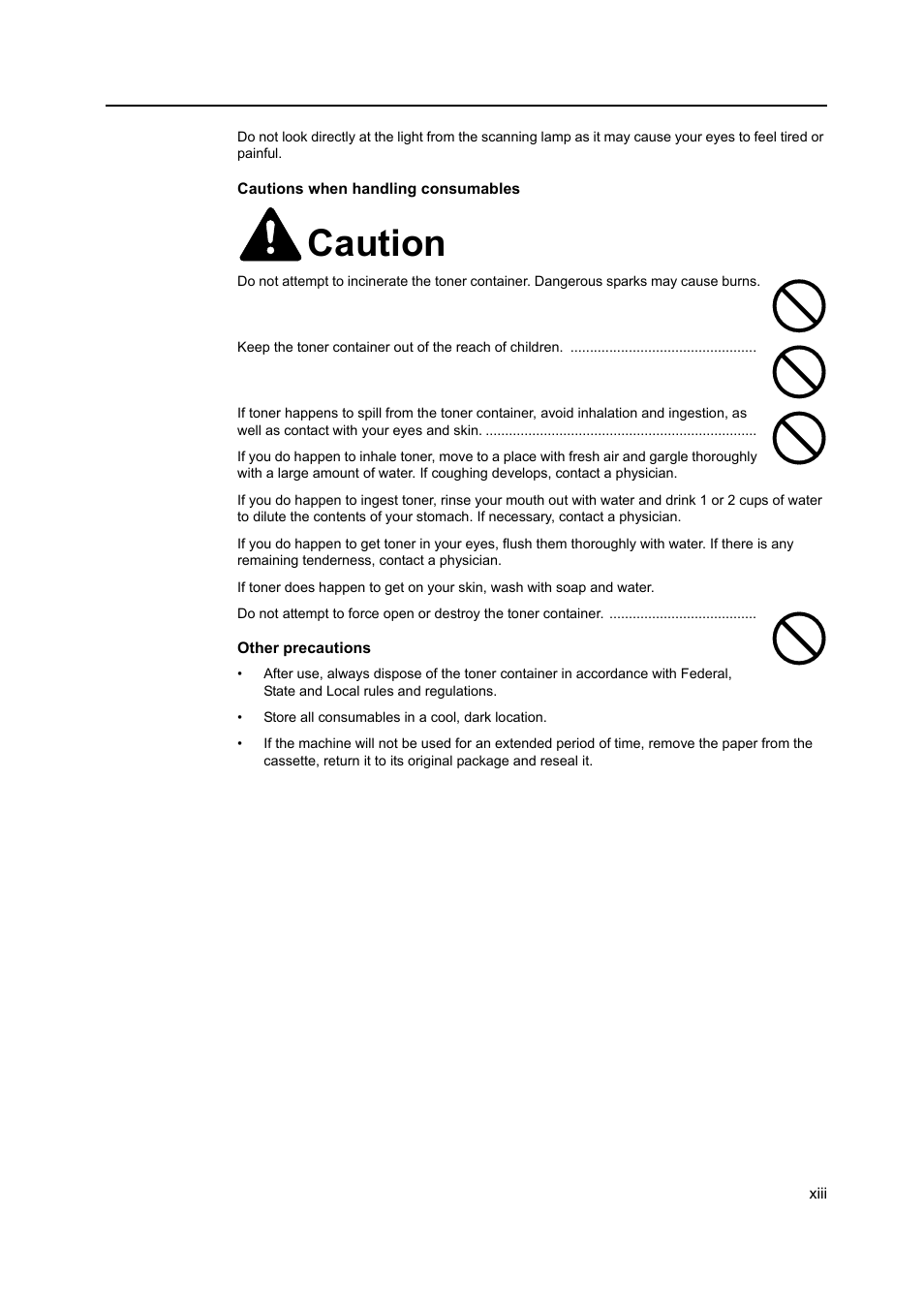 Caution | AGFA 1815 Copier User Manual | Page 15 / 116