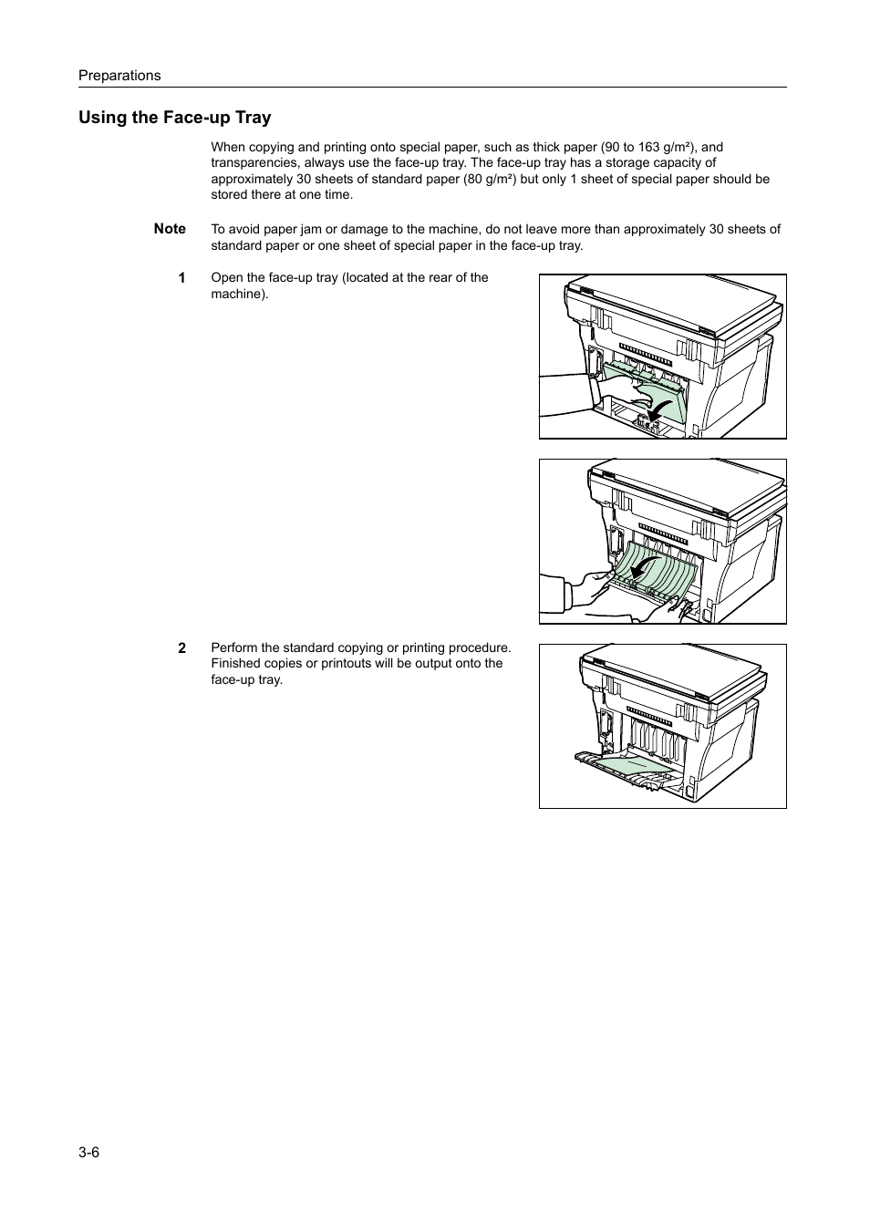 Using the face-up tray, Using the face-up tray -6 | AGFA 1815 Copier User Manual | Page 38 / 116