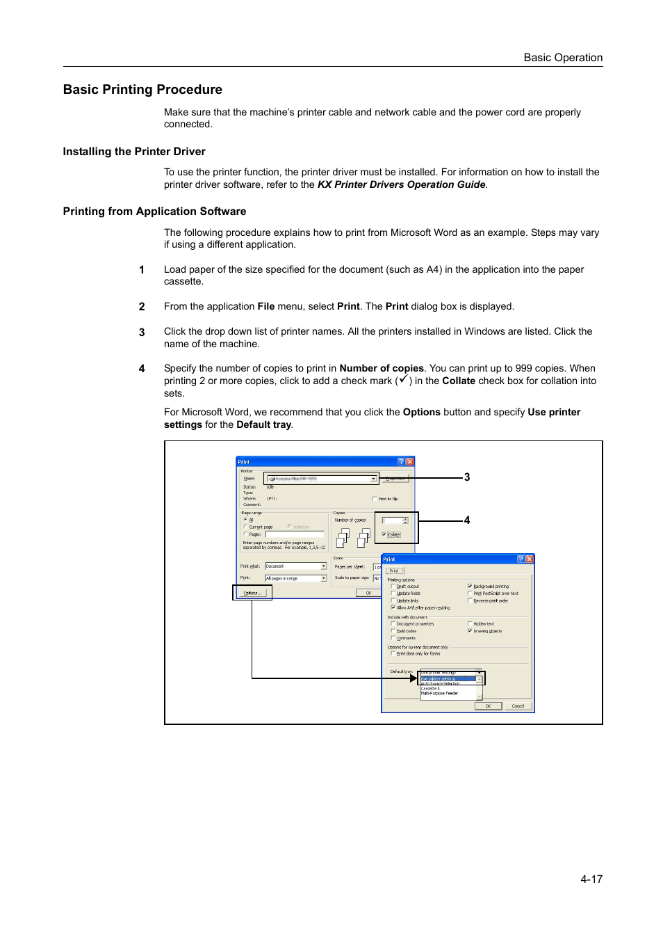 Basic printing procedure, Basic printing procedure -17 | AGFA 1815 Copier User Manual | Page 79 / 116