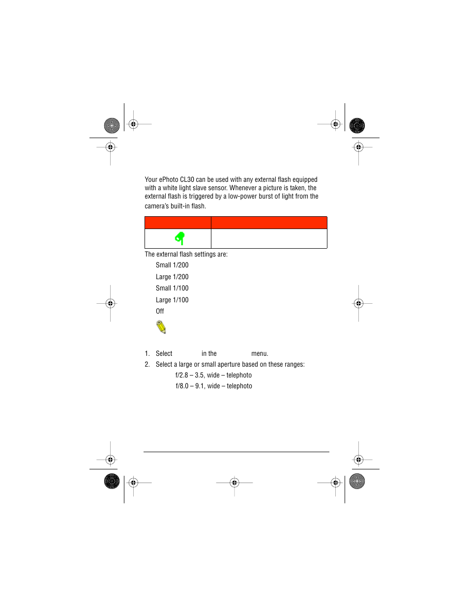 External flash | AGFA ePhoto CL30 User Manual | Page 24 / 49