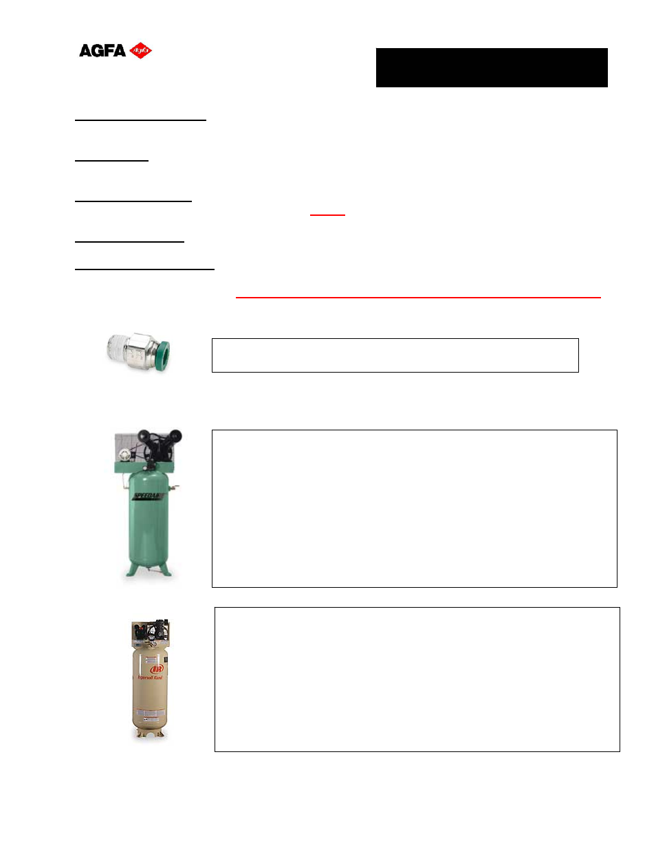Compressed air supply | AGFA M4F User Manual | Page 6 / 14