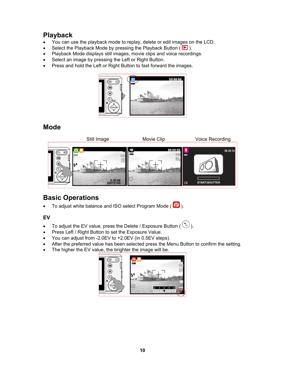 Playback, Mode, Basic operations | AGFA Sensor 830s User Manual | Page 11 / 31