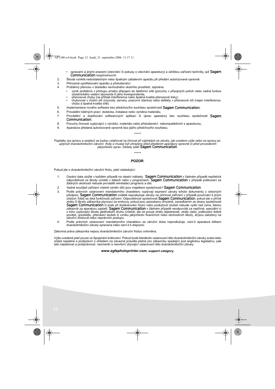 AGFA AP1100 User Manual | Page 110 / 176