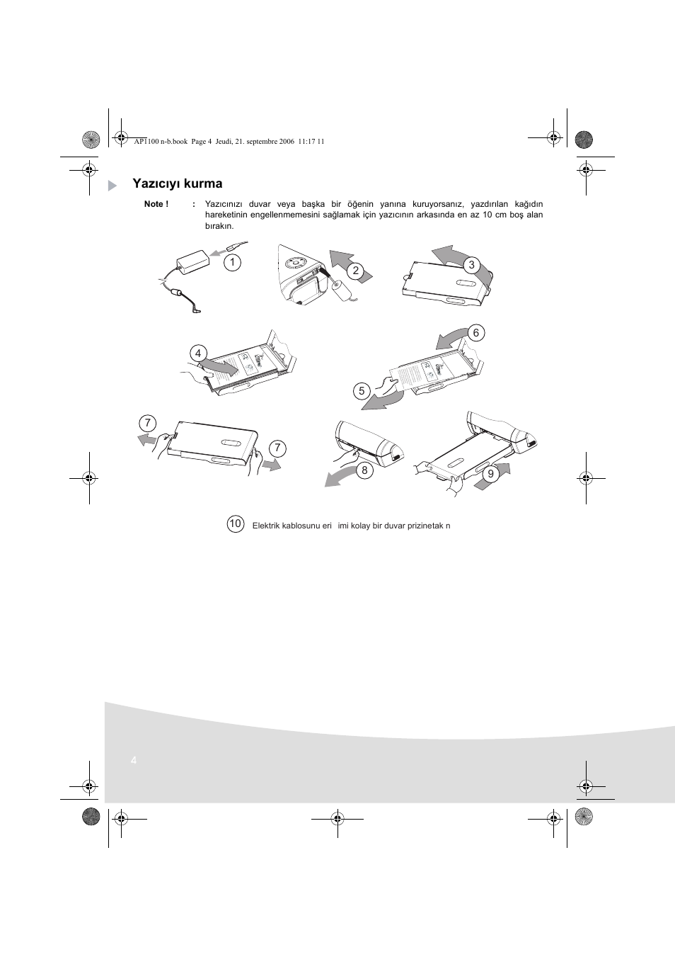 Yazıcıyı kurma | AGFA AP1100 User Manual | Page 154 / 176