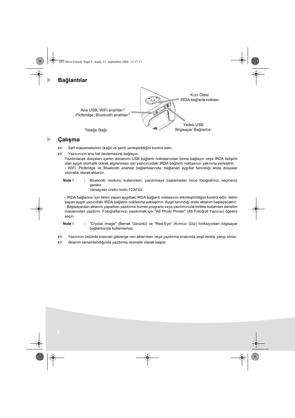Bağlantılar çalışma | AGFA AP1100 User Manual | Page 156 / 176