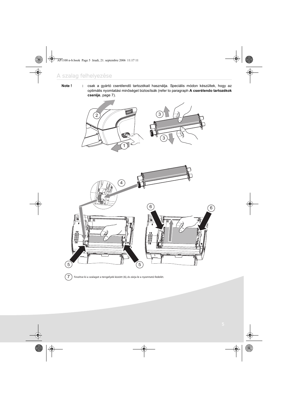 A szalag felhelyezése | AGFA AP1100 User Manual | Page 169 / 176