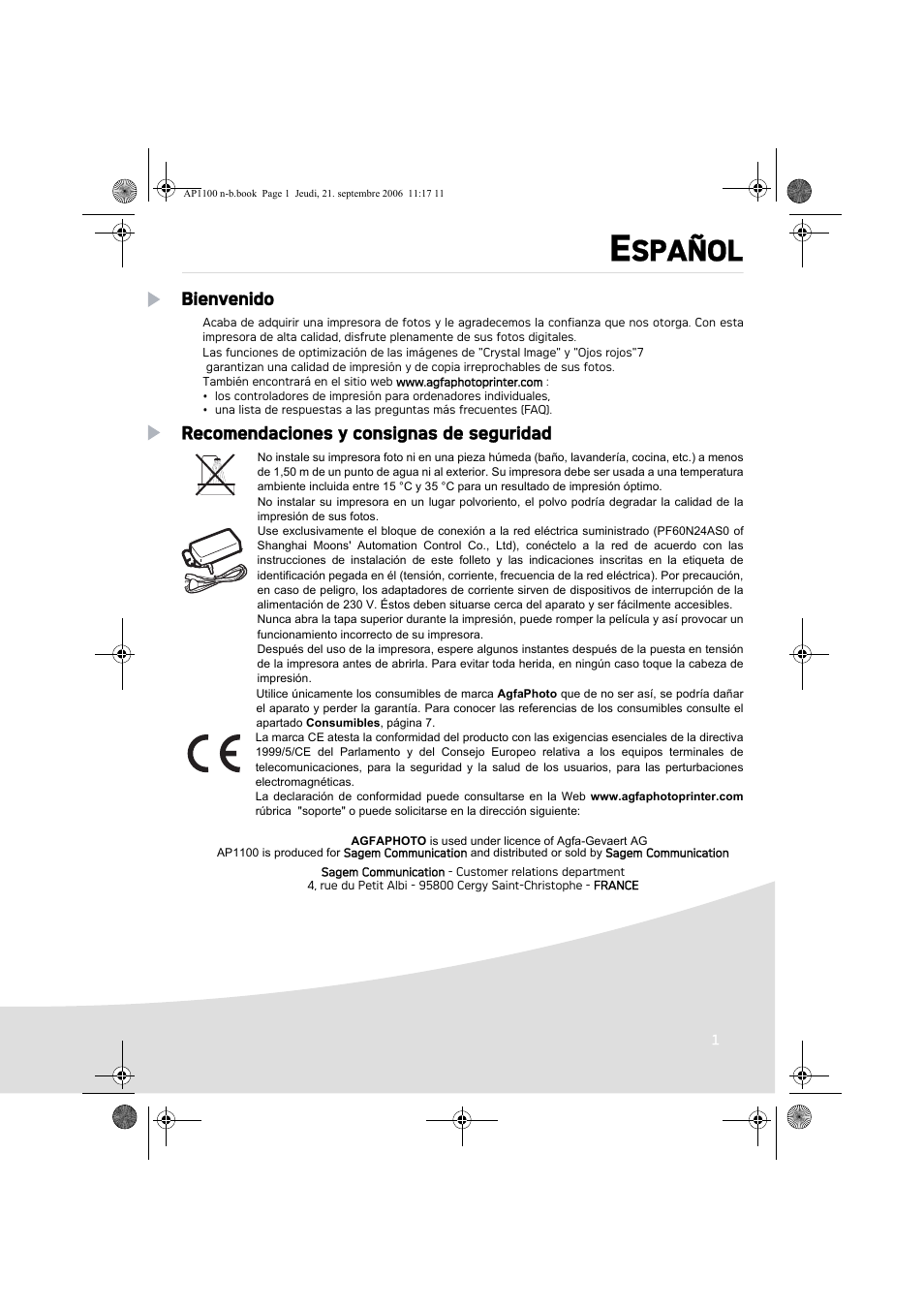 Spañol | AGFA AP1100 User Manual | Page 39 / 176