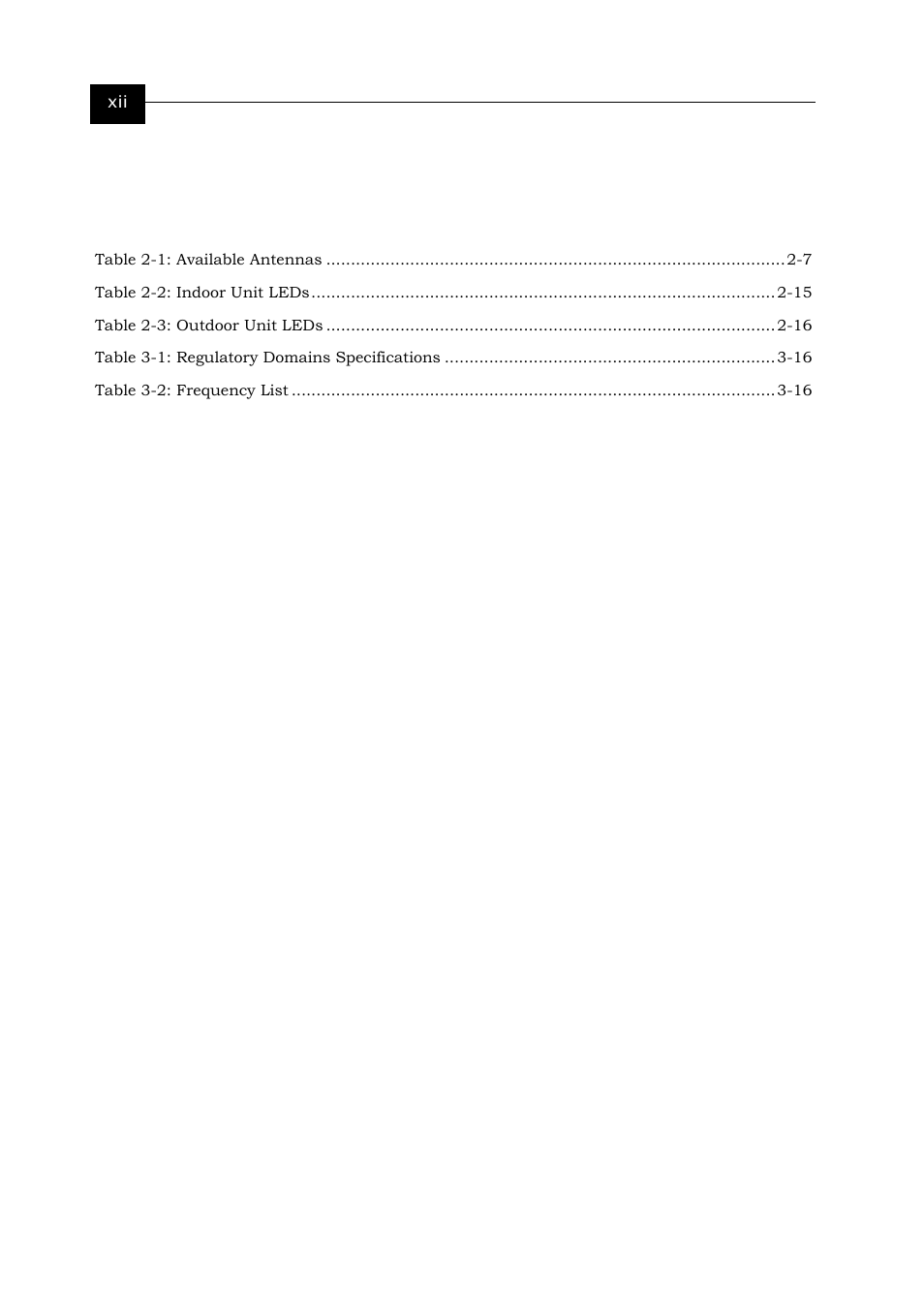 Table of tables | Alvarion BREEZENET BU-DS.11 User Manual | Page 12 / 92