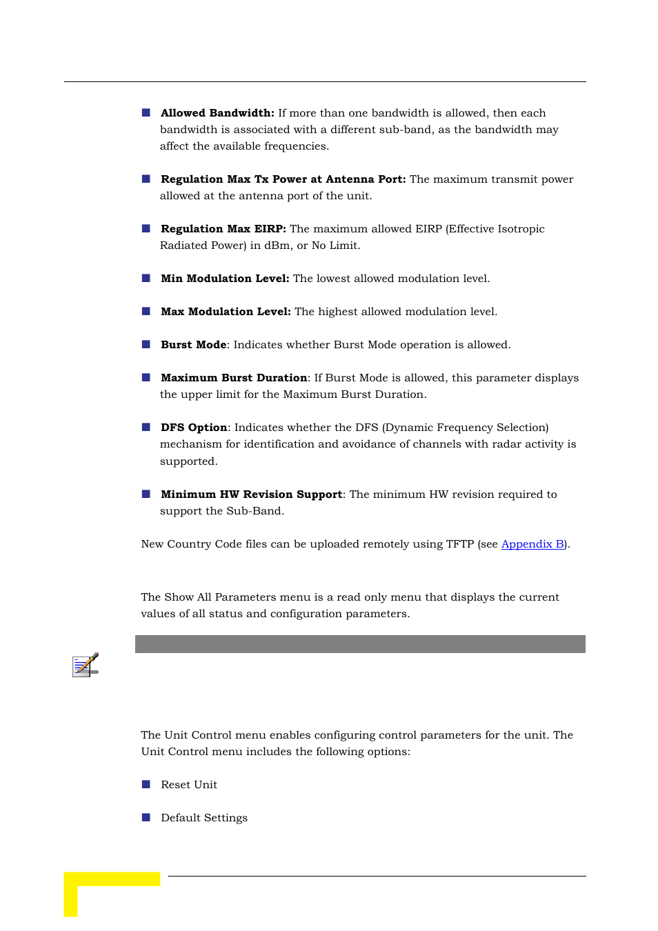 3 unit control menu, 5 show all parameters | Alvarion BREEZEACCESS SW VERSION 5.1 User Manual | Page 128 / 273