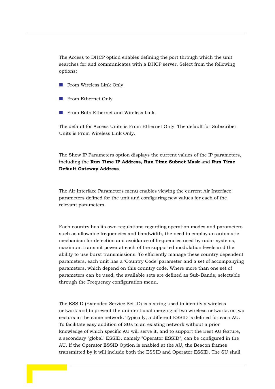 2 air interface parameters | Alvarion BREEZEACCESS SW VERSION 5.1 User Manual | Page 162 / 273