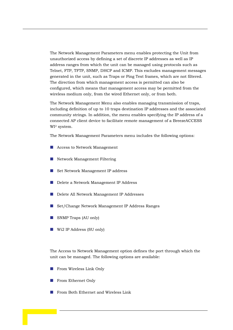 3 network management parameters | Alvarion BREEZEACCESS SW VERSION 5.1 User Manual | Page 194 / 273