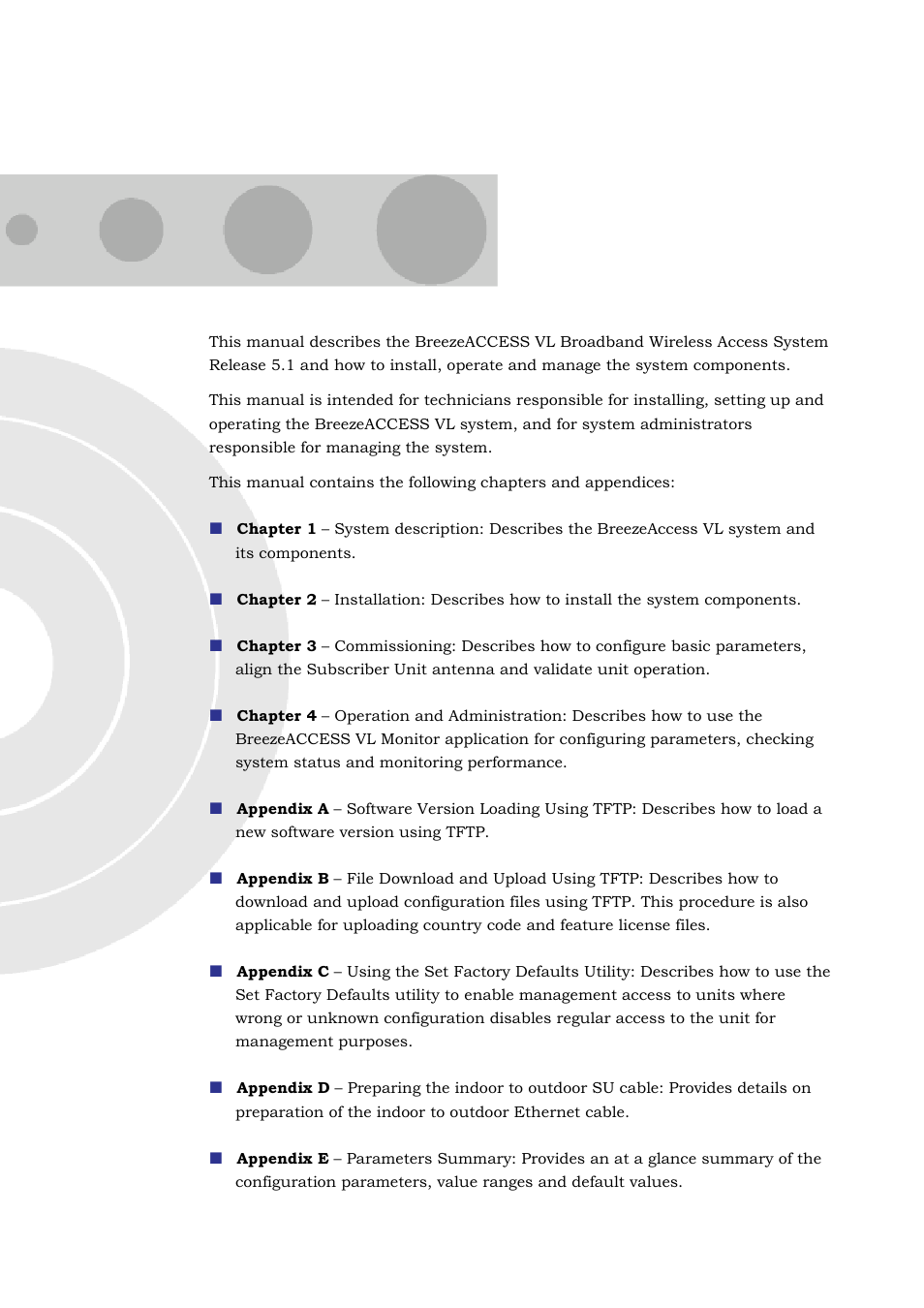 About this manual | Alvarion BREEZEACCESS SW VERSION 5.1 User Manual | Page 21 / 273
